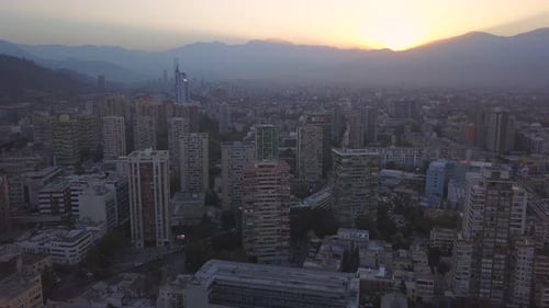 Aerial view of the city Santiago de Chile