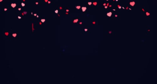 Romantic Falling Hearts Confetti Animation