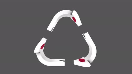 Japan Flag Recycle Triangle Arrows Rotating Loop Transparent