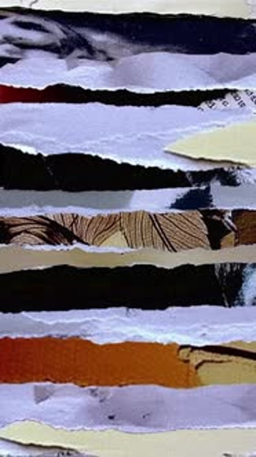 Transição de papel rasgado vertical colorido