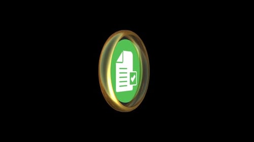 Animated 3D Golden Document Checkmark Task Icon
