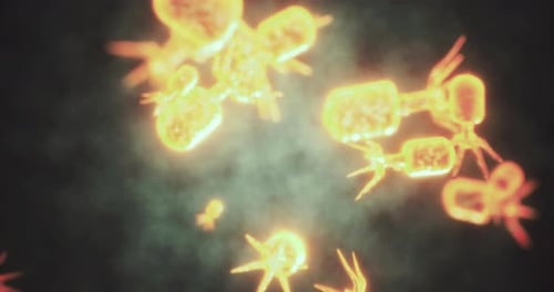 Abstract Glowing Microorganisms Science Background Animation