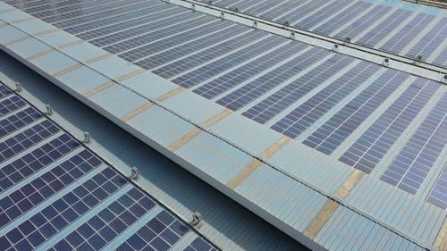 Solar power station on factory rooftop