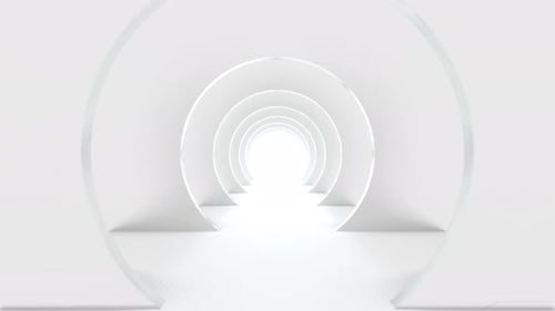 White Aesthetic Elegant Sci Fi Tunnel Background Vj Loop l 4K