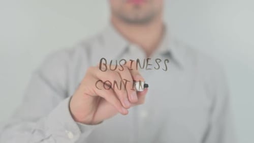 Business Continuity, Writing on Transparent Screen