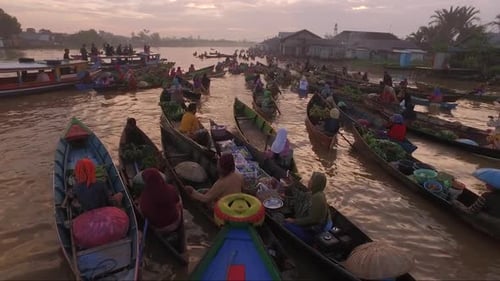 Floating market in Banjarmasin Indonesia