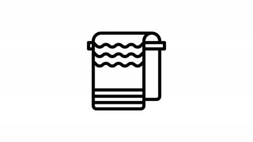 towel line icon animation