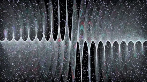 abstract lines shape colorful flashing light dots, black background