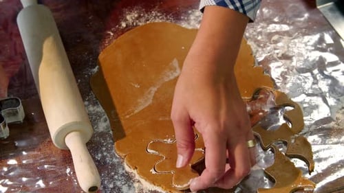 Gingerbread Cookie Preparation for Festive Holiday Baking