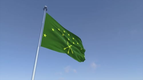 Adygea Flag Waving Animation Cinematic 4K Motion Background