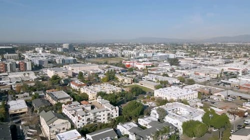 Aerial/Drone over suburban Los Angeles, California