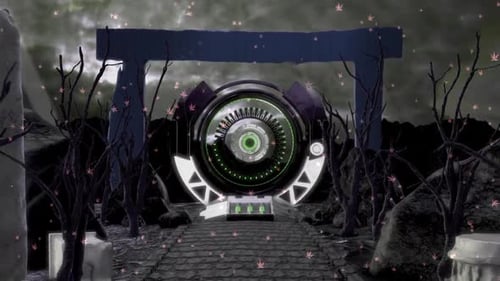 3D Portal Illustration Time traveler teleportation Other world