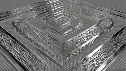 Animated Abstract Metallic Geometric Pattern Background