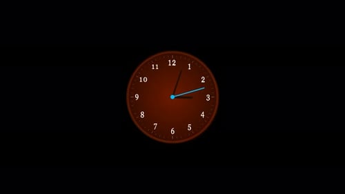 Reloj analógico rojo animado aislado