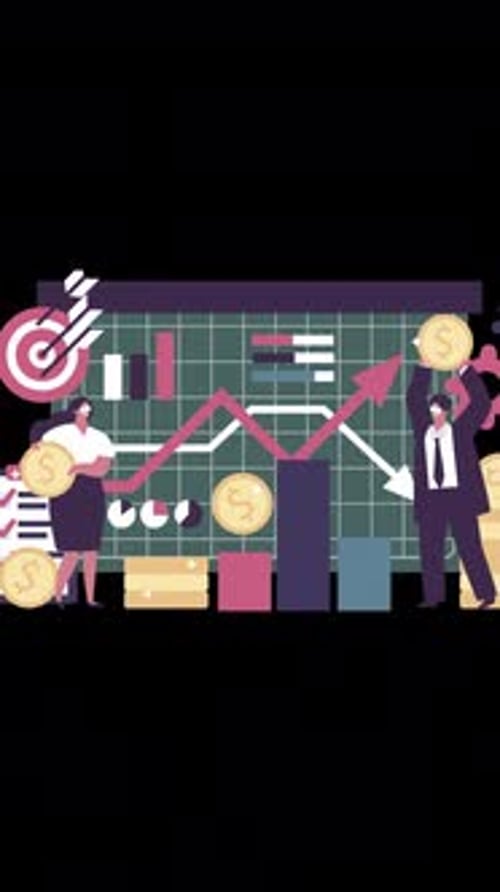 Business Data Research, Analysis Concept On Vertical On Alpha Channel