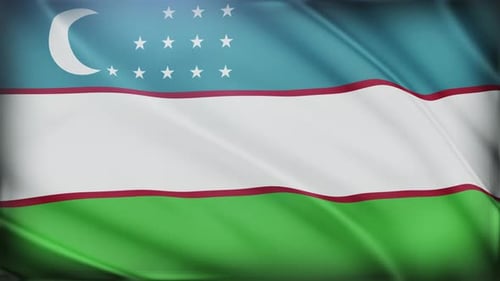 Waving Uzbekistan Flag Seamless Loop