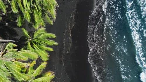 Outdoor Adventure Travel Beautiful Black Beach Cinematic Hawaii Nature Aerial