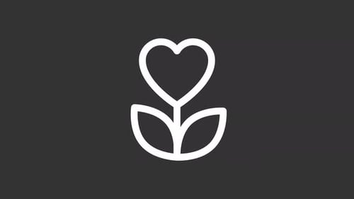 Minimalist Heart Flower Line Art Icon Animation
