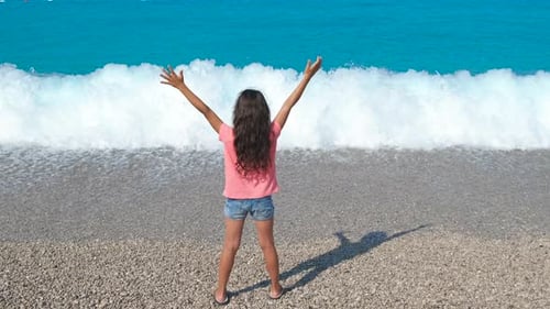 Joyful Little Traveler on Pebbles Bay