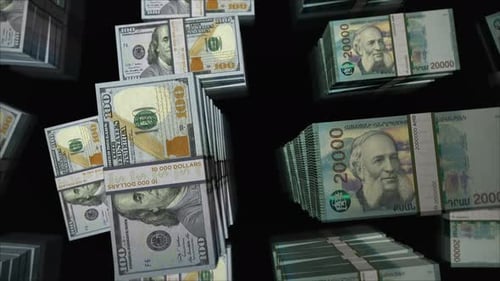 US Dollar and Armenia Dram money exchange loop