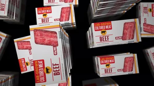 Cultured meat lab-grown pack loop