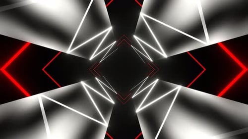 Red And White Neon Light Moving Tunnel Background Vj Loop In 4K