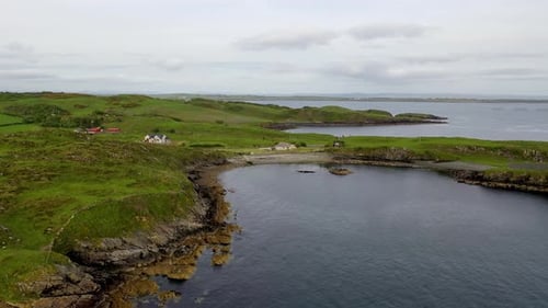 Aerial of Carntullagh Head By Killybegs in County Donegal Republic of Ireland