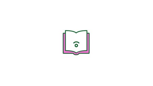 Animated Book with Wi-Fi Symbol for Online Education