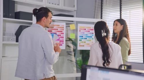 Group of multi-Ethnic businessman and businesswoman working in office.