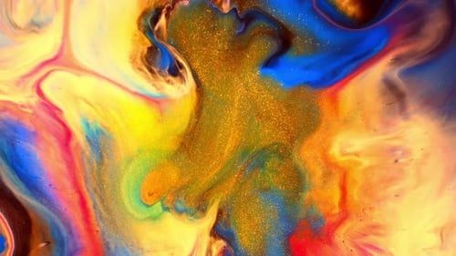 Abstract Colors Paint Swirls and Glitter