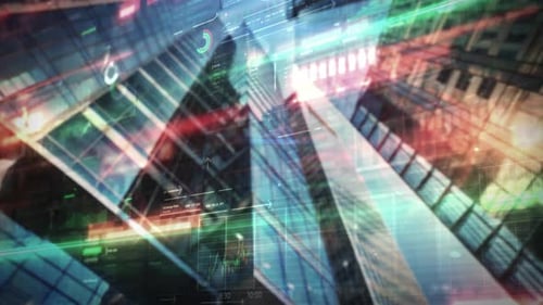 Futuristic Corporate Digital Data Overlay Animation