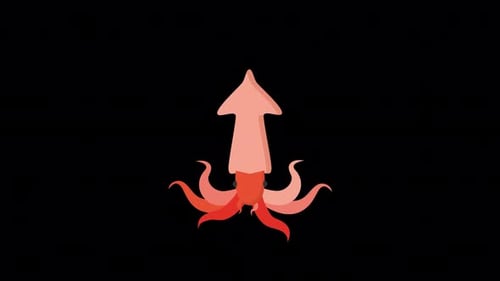 Flat Design Squid Character Animation