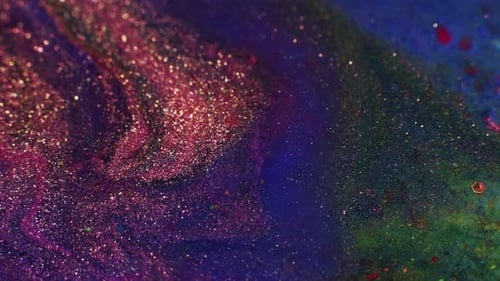 Cosmic Magic Fluid Art Abstract Painting Blue