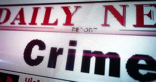 Daily News Crime Headline Digital Glitch Animation