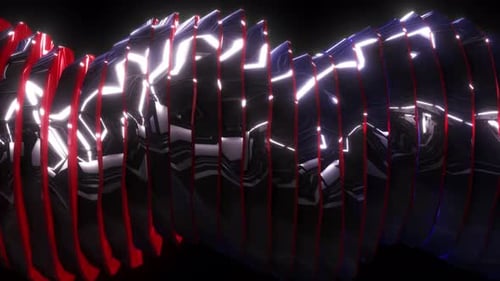 Epic Red And Blue Wave Band Of Geometric Reflection Surface Background 4K