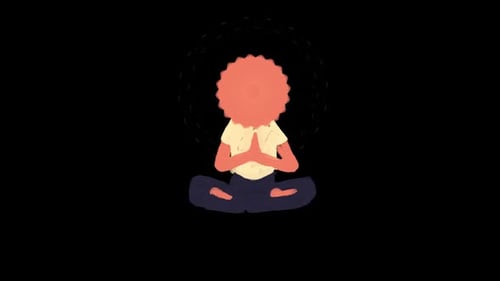 Woman Doing Yoga With Kaleidoscopic Head Shape-Shifting Effect On Alpha