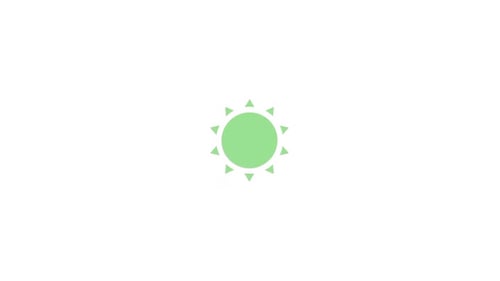 Minimalist Flat Design Sun Icon Animation With Expanding Rays