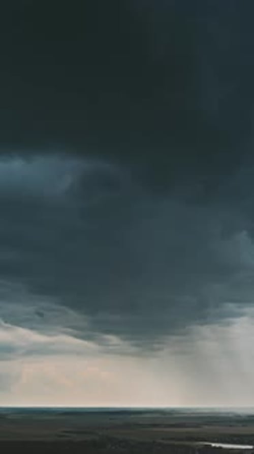 Aerial View Storm Cloudy Rainy