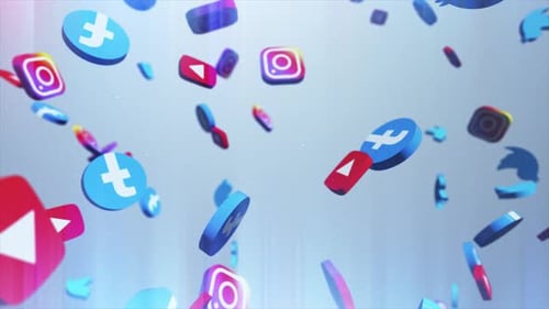 Social Media Network Background with White Background