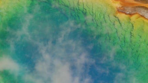 Yellowstone National Park Wyoming. Aerial View of Grand Prismatic Hot Spring In