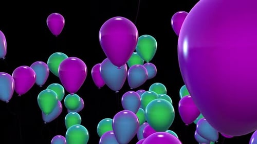Floating Vibrant Celebration Balloons Animation