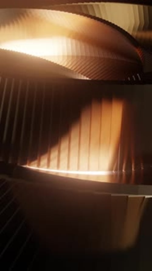 Golden Abstract Rotating Geometric Metal Plates Background