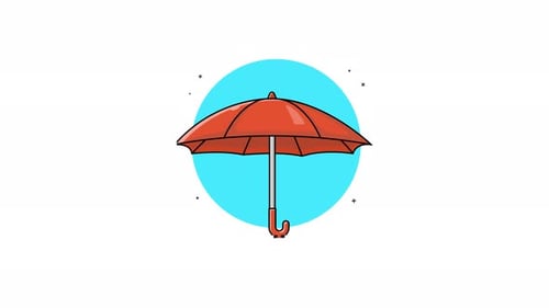 4k Open Umbrella Animation Video