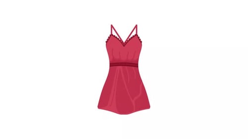 Flat Design Red Dress Style Change Animation