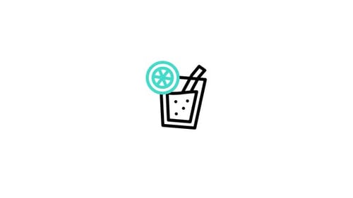 Animated Flat Line Art Drink Icon Fill