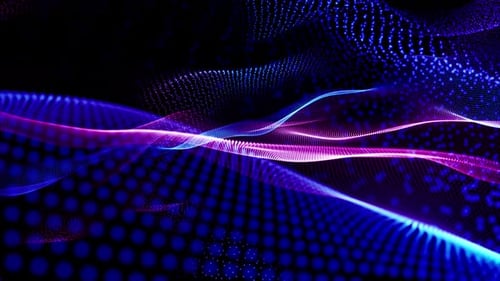 Colorful Particles Wave Flow Background Loop V4