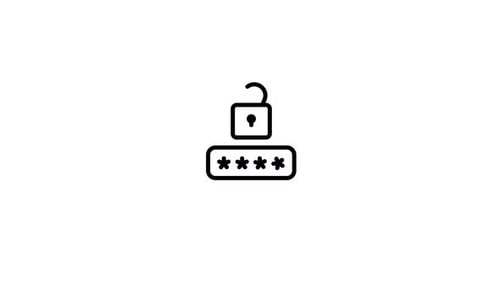 Minimalist Animated Padlock Unlock Security Icon