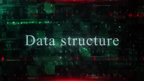 Animation de texte de structure de données avec fond numérique