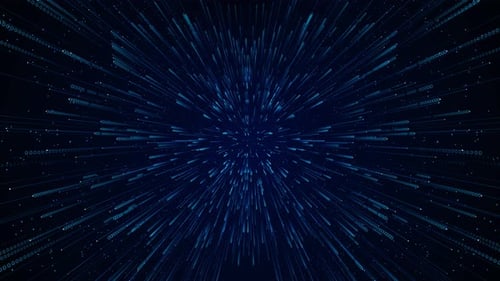 Deep Cyber Waves Lights Digital Art Background Lines Particles Big Data Streams Animation Cyberspace