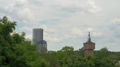 Beautiful timelapse of Riga city skyline with skyscrapers